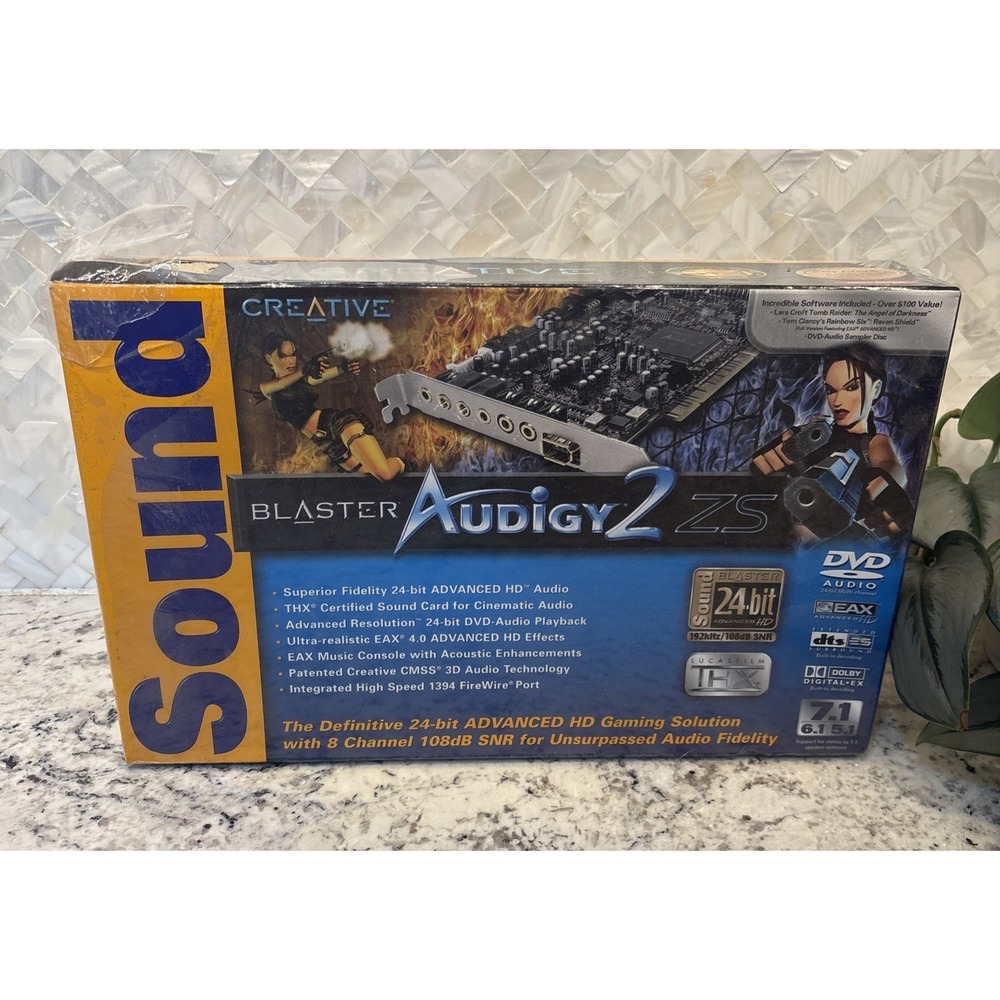 NOS Creative Sound Blaster Audigy 2 Zs PCI SB0350 Sound Card Tomb Raider & More